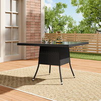 105cm Garden Rattan Patio Table with Parasol Hole