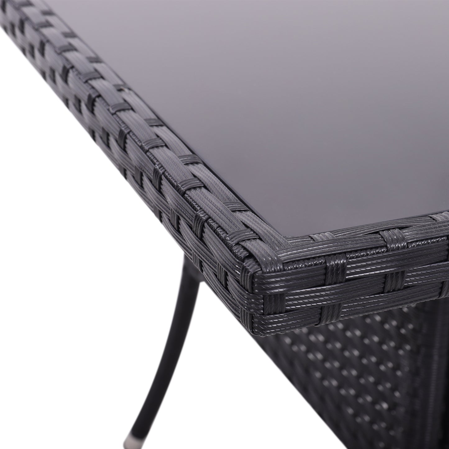 105cm Garden Rattan Patio Table with Parasol Hole