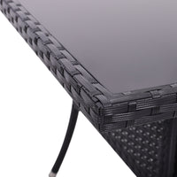 105cm Garden Rattan Patio Table with Parasol Hole