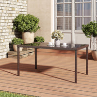 Brown/Black Garden Rectangle Rarran Garden Dining Table