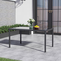 Brown/Black Garden Rectangle Rarran Garden Dining Table