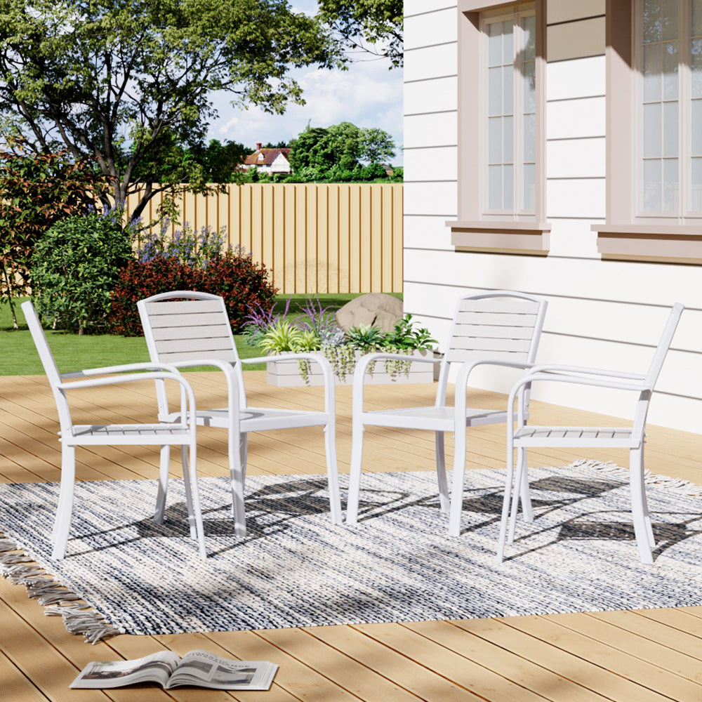 Garden Patio Armchairs with Metal Legs Set