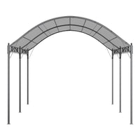 Dark Grey Outdoor Arched Pergola with Metal Frame and Canopy - White Background Product Shot