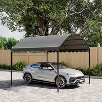 102x118 inch metal pergola with shade canopy featured on modern patio setting with outdoor furniture