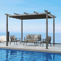 Outdoor Retractable Pergola in a Contemporary Garden Setting – Stylish Sun Protection Solution