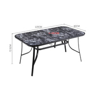 Black Garden Round/Square Marble Patio Table With Umbrella Hole