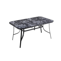 Black Garden Round/Square Marble Patio Table With Umbrella Hole