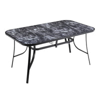 Black Garden Round/Square Marble Patio Table With Umbrella Hole