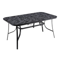 Black Garden Round/Square Marble Patio Table With Umbrella Hole
