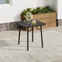 80cm Square Black Wrought Iron Garden Patio Table – Decorative Metal Outdoor Dining Table