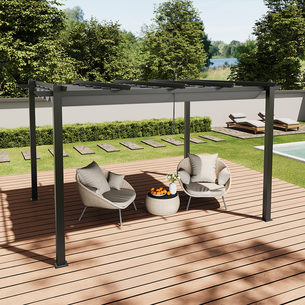 13x10ft Aluminium Garden Gazebo Adjustable Canopy Waterproof Patio Shade Shelter