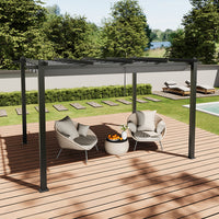 13x10ft Aluminium Garden Gazebo Adjustable Canopy Waterproof Patio Shade Shelter