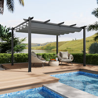 13x10ft Aluminium Garden Gazebo Adjustable Canopy Waterproof Patio Shade Shelter
