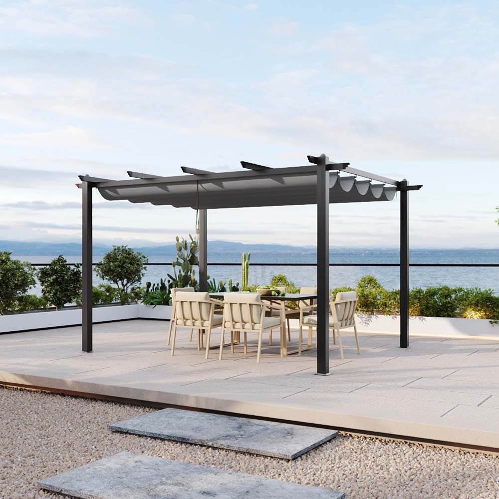 13x10ft Aluminium Garden Gazebo Adjustable Canopy Waterproof Patio Shade Shelter
