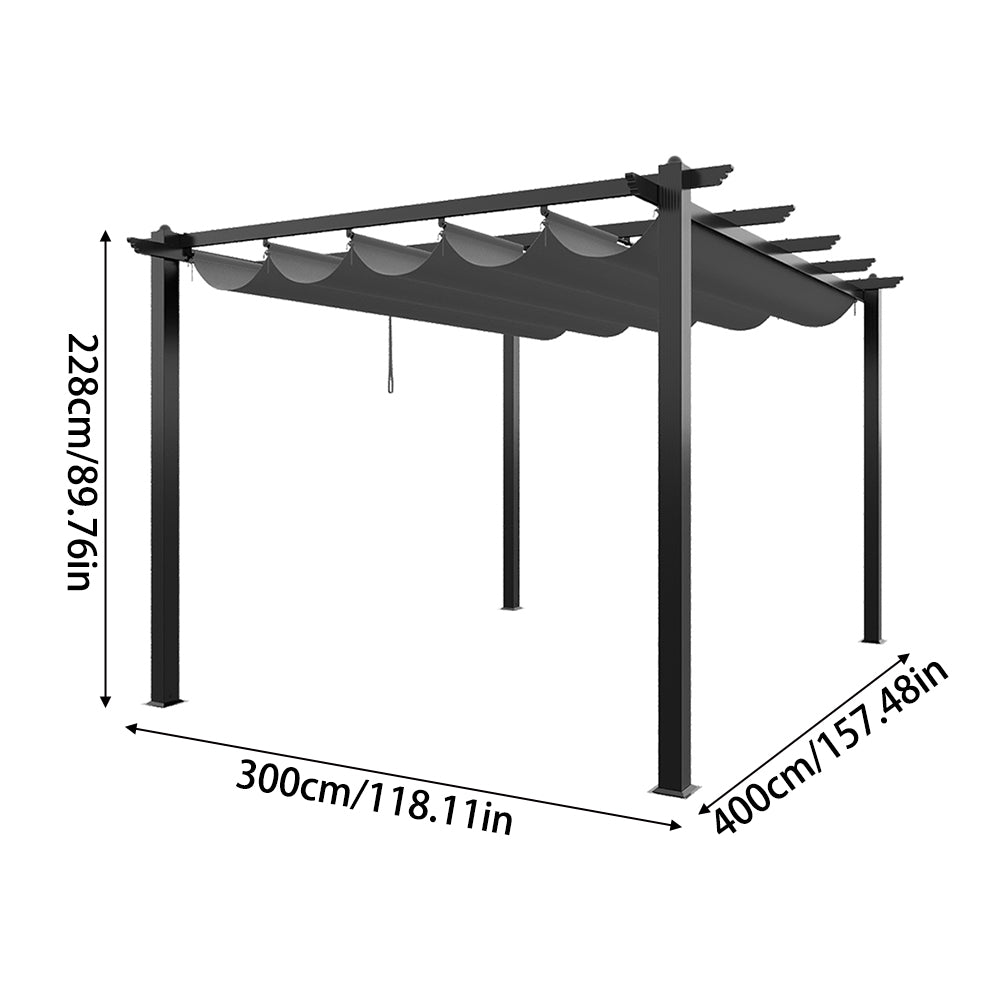 13x10ft Aluminium Garden Gazebo Adjustable Canopy Waterproof Patio Shade Shelter