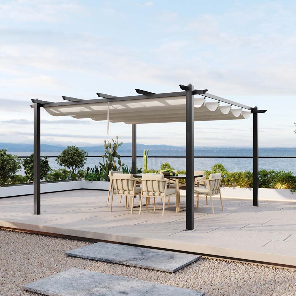 13x13ft Aluminium Garden Gazebo Adjustable Canopy Waterproof Patio Outdoor Shade