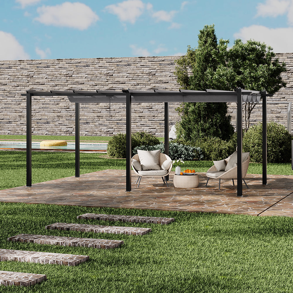 20x10ft Aluminium Gazebo Adjustable Canopy Waterproof Garden Patio Shade Shelter