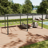 20x10ft Aluminium Gazebo Adjustable Canopy Waterproof Garden Patio Shade Shelter