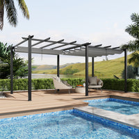 20x10ft Aluminium Gazebo Adjustable Canopy Waterproof Garden Patio Shade Shelter