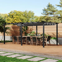 20x10ft Aluminium Gazebo Adjustable Canopy Waterproof Garden Patio Shade Shelter