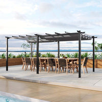 20x10ft Aluminium Gazebo Adjustable Canopy Waterproof Garden Patio Shade Shelter