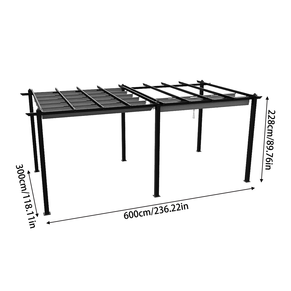 20x10ft Aluminium Gazebo Adjustable Canopy Waterproof Garden Patio Shade Shelter