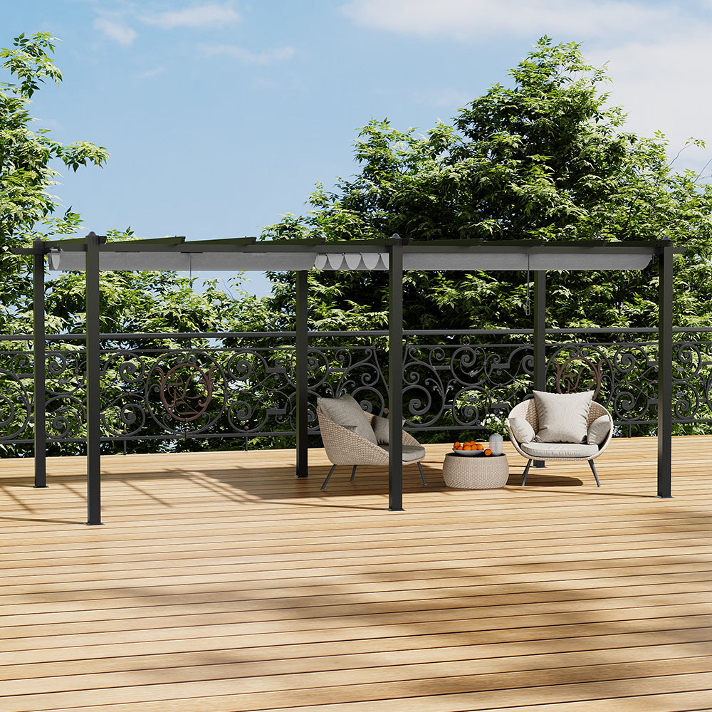 20x10ft Aluminium Gazebo Adjustable Canopy Waterproof Garden Patio Shade Shelter