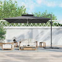3M Garden Square Solar-Power LED Cantilever Parasol Umbrella