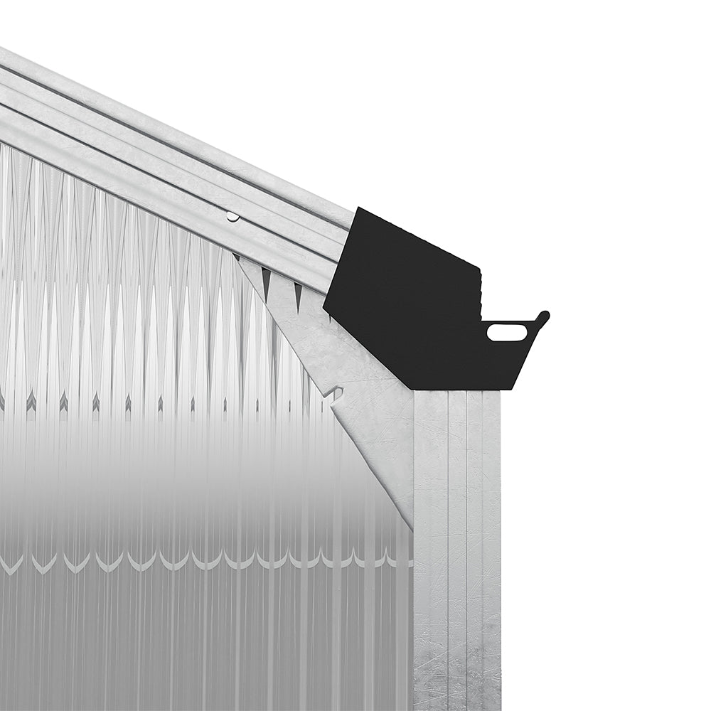 detailed view of greenhouse sliding door on 6x6ft silver frame model without base