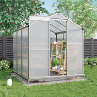 6x6ft aluminum greenhouse with vent, no base, ideal for garden plants