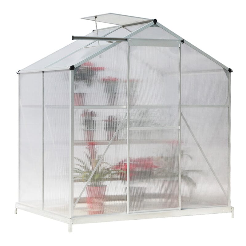 Aluminium Hobby Greenhouse with Window Opening With Base/Without Base Greenhouses Living and Home 