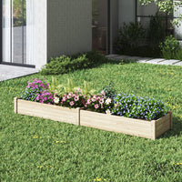 Solid Wood Raised Garden Bed with 2 Compartments - Sturdy and versatile planter for organizing plants