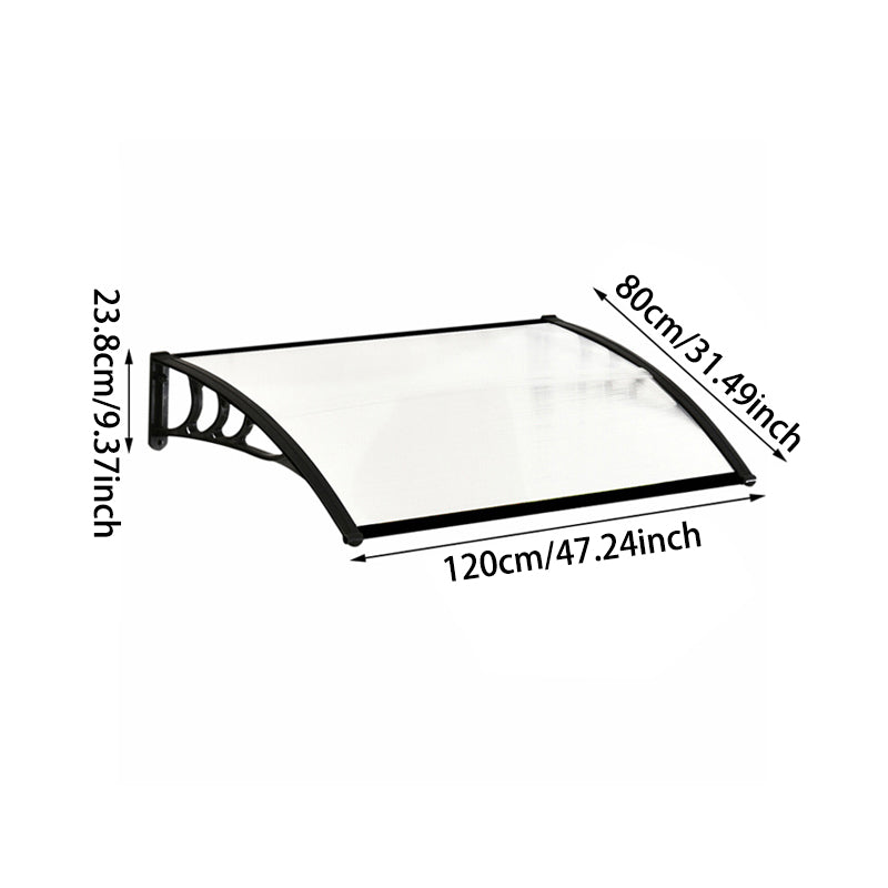 120cm x 80cm Black Window Door Awning Canopy – Full Dimensions and Setup Information