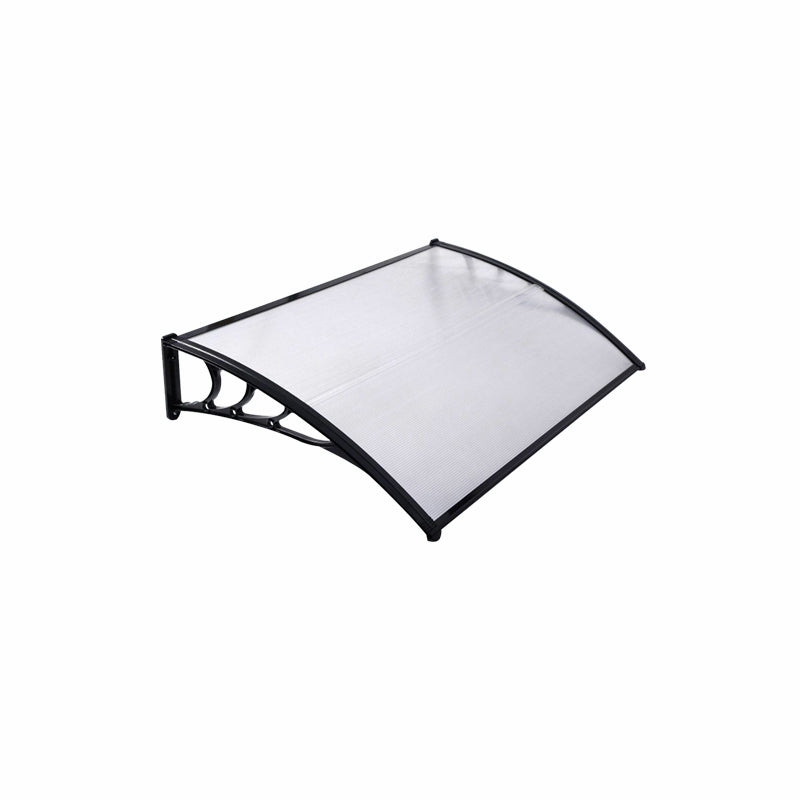 150cm Black Window Door Awning with Canopy – Outdoor Shade Shelter with Brackets