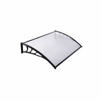 150cm Black Window Door Awning with Canopy – Outdoor Shade Shelter with Brackets