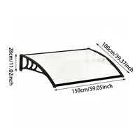 150cm x 100cm Black Aluminum Awning for Door/Window – Size and Installation Guide