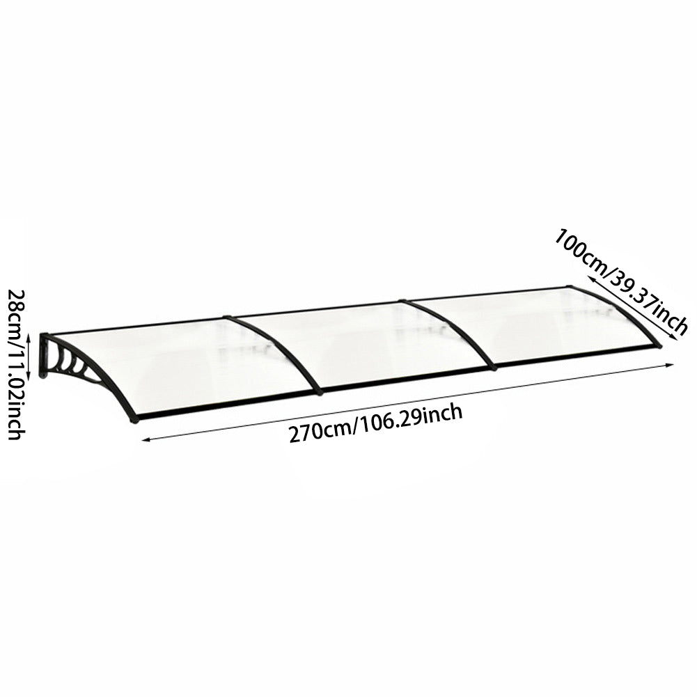 190cm x 100cm Window Door Awning Canopy Dimensions – Measurement Details for Easy Installation