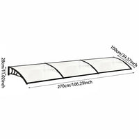 190cm x 100cm Window Door Awning Canopy Dimensions – Measurement Details for Easy Installation