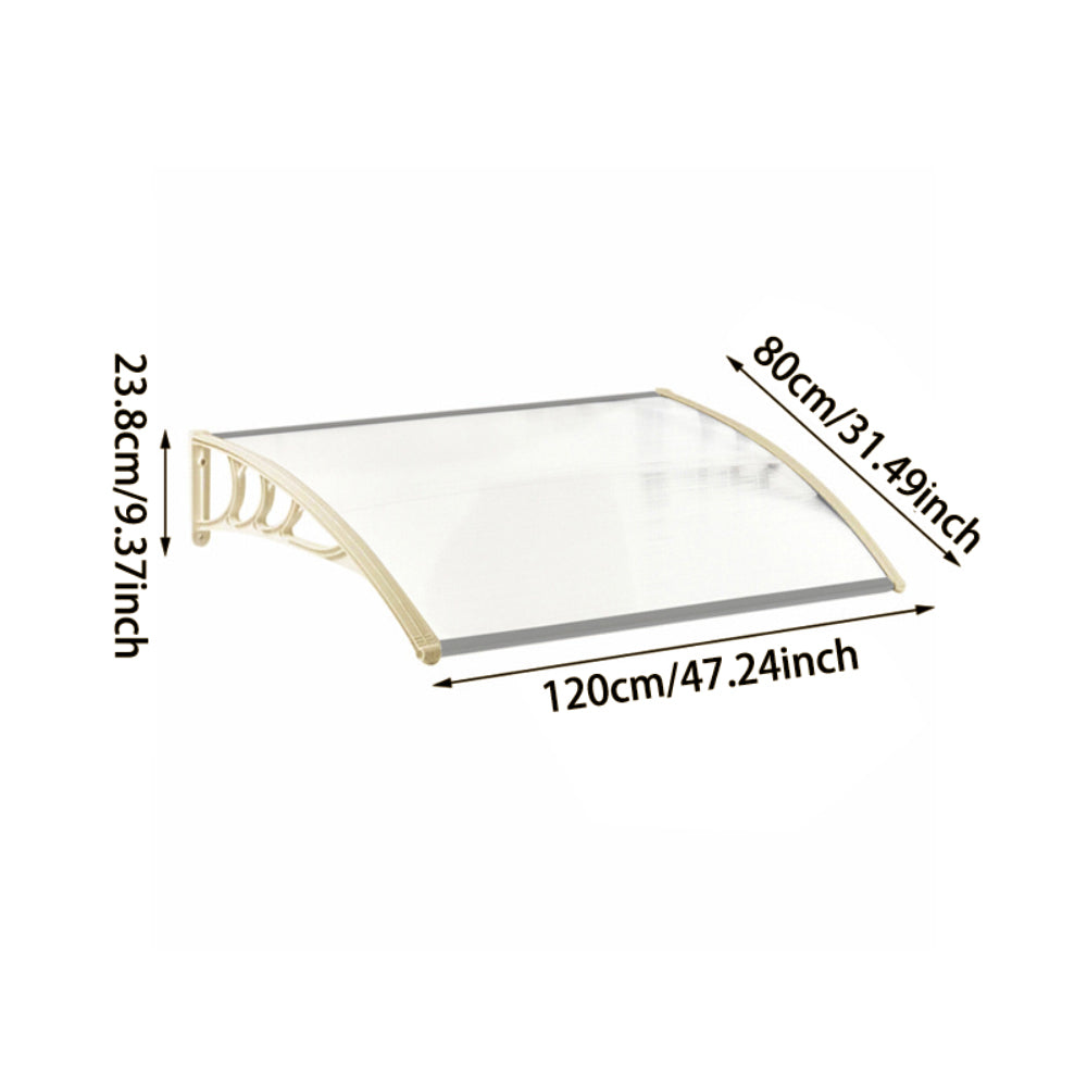 120cm White Aluminum Door Window Awning Dimensions – Full Size Diagram and Measurements