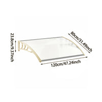 120cm White Aluminum Door Window Awning Dimensions – Full Size Diagram and Measurements