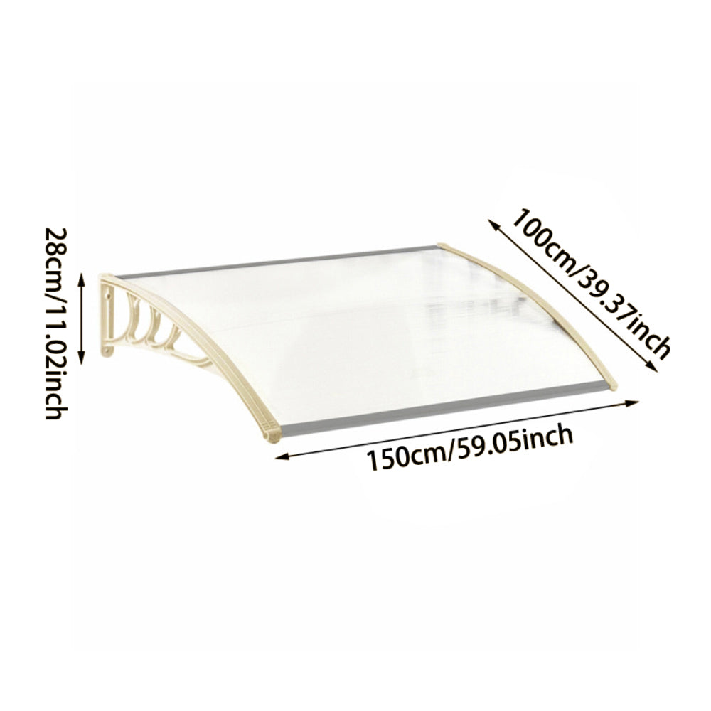 150cm White Aluminum Awning for Doors and Windows – Size Specifications and Install Guide