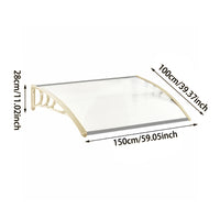 150cm White Aluminum Awning for Doors and Windows – Size Specifications and Install Guide