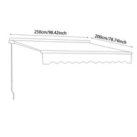 250cm Canopy Awning Dimensions – Frame Size and Extension Range