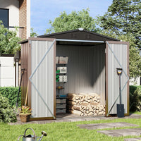 7x4ft metal garden shed for tools and bikes – lockable outdoor storage solution