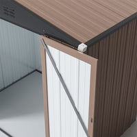 Angled Top View of Right Corner – Durable Steel Panel Construction on 5x3ft Garden Shed