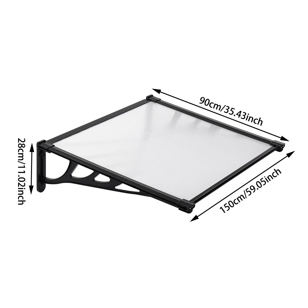 120cm Black Door Window Awning - Precise Measurements for Installation