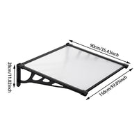 120cm Black Door Window Awning - Precise Measurements for Installation