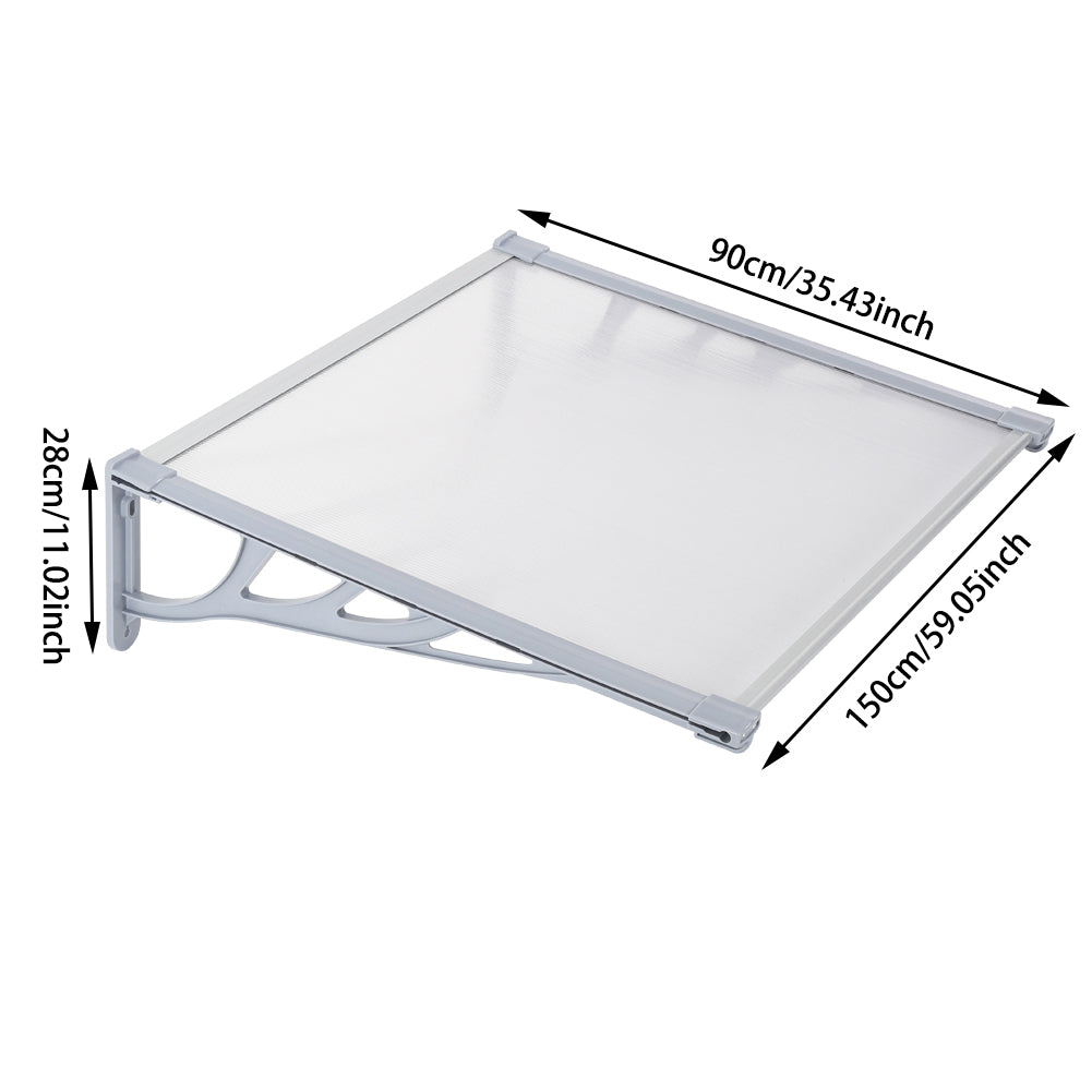 120cm Door Canopy with Aluminum Frame – Size Guide and Installation Dimensions