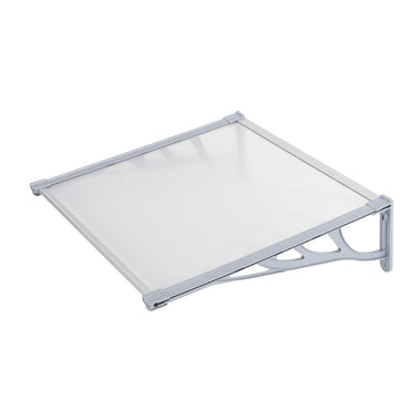 100cm White Aluminum Frame Door Awning – UV Resistant Polycarbonate Cover