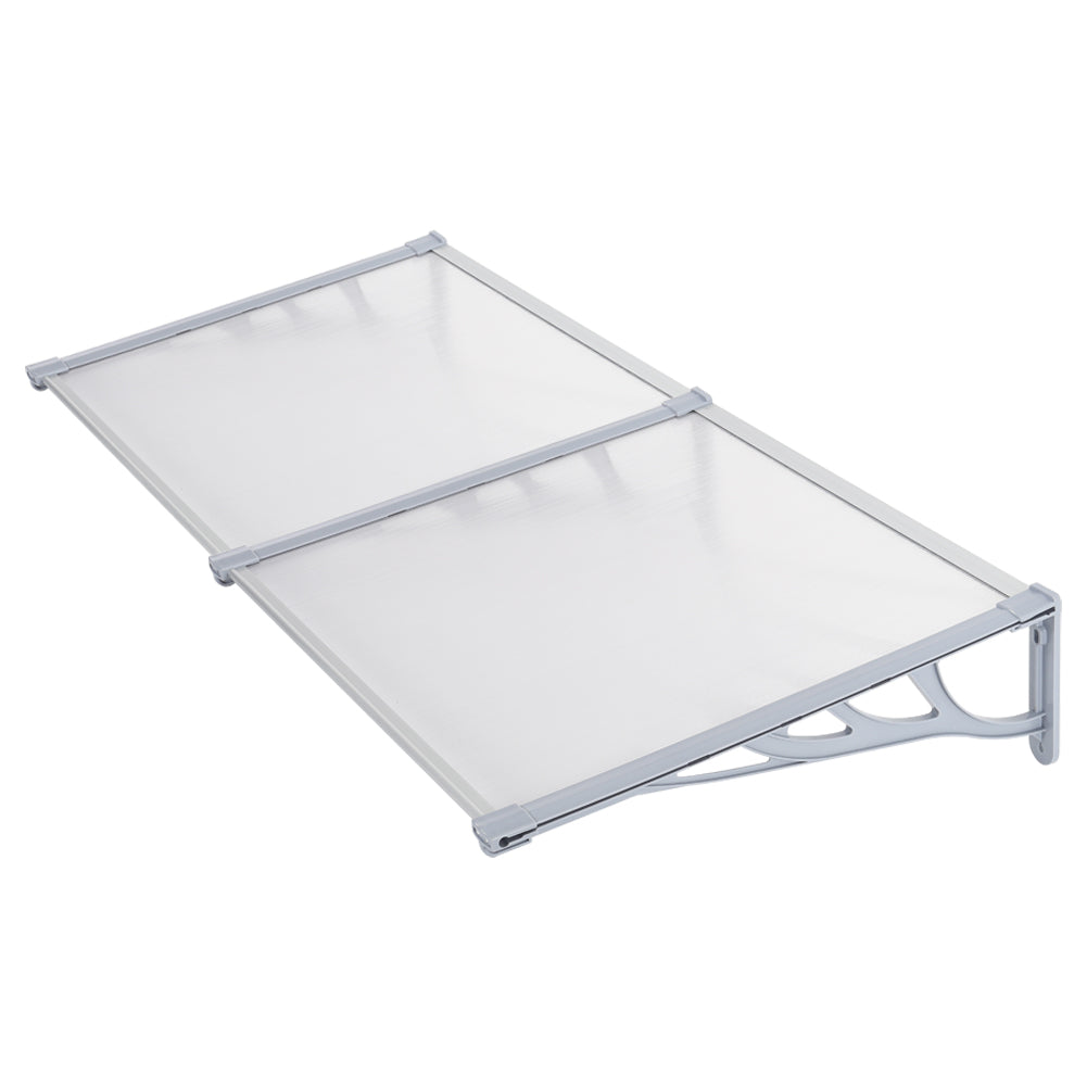 White 140cm Door Window Rain Cover – Sturdy Aluminum and PC Construction